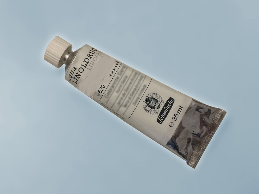 Wasser Linoldruck-Farbe linoprint cyan